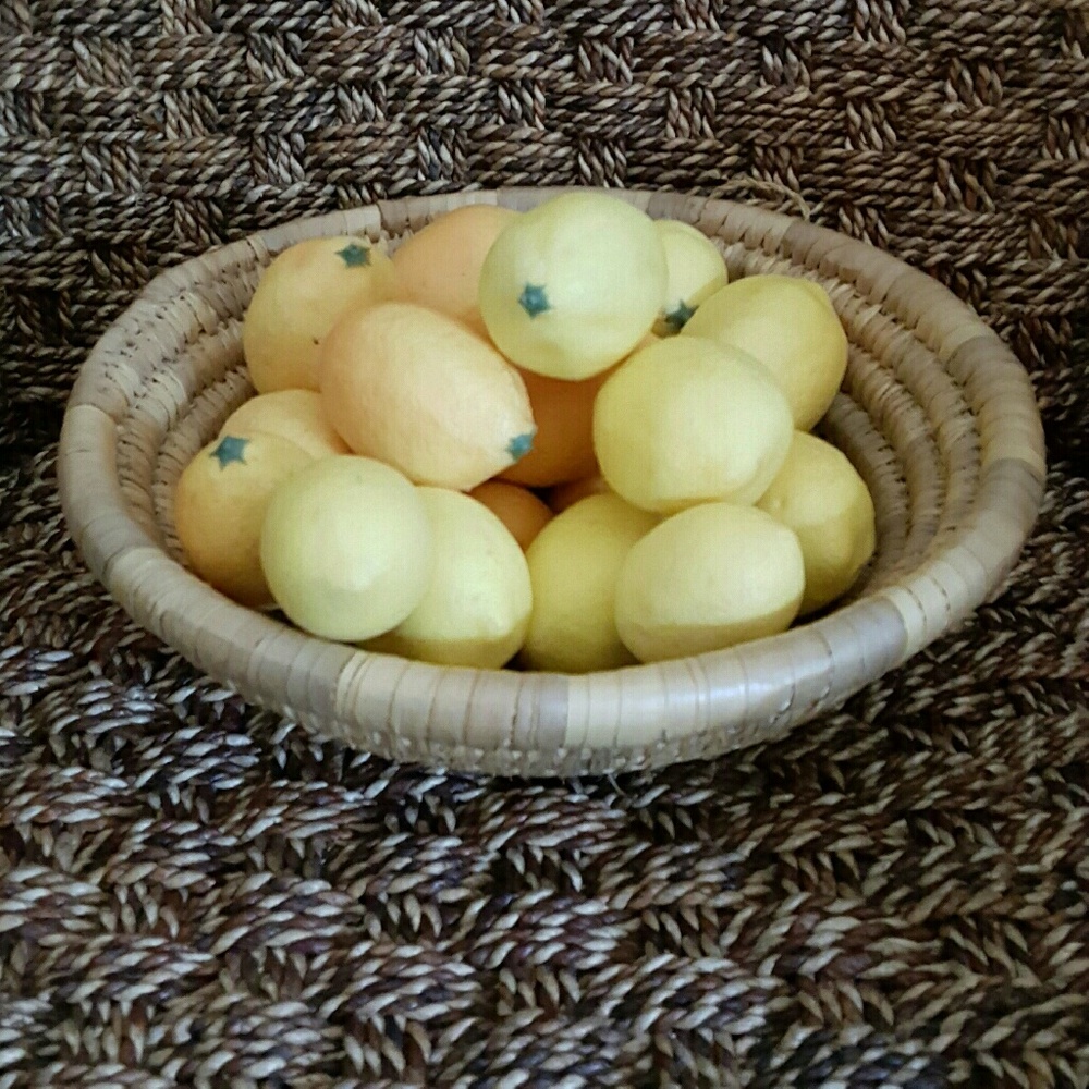 Unique bowl and faux lemons